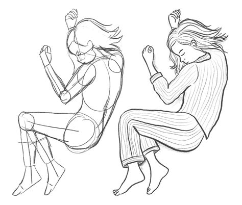 sleeping poses drawing|person laying in bed drawing.